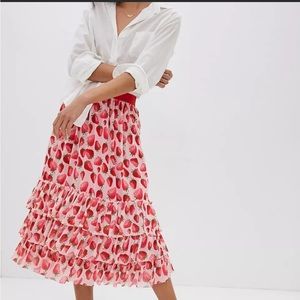 Anthropologie Eva Franco Strawberry Skirt